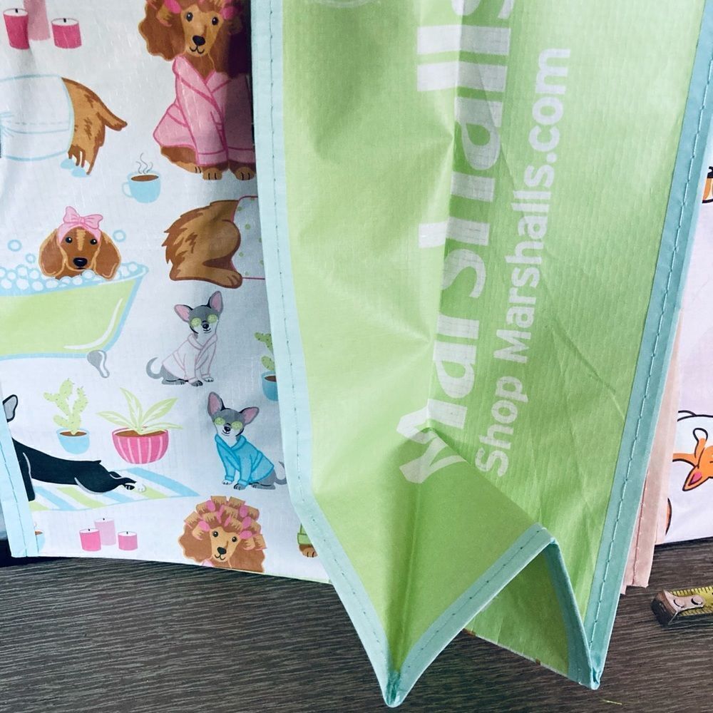 2-Pack Pampered Spa Dogs Corgi Dog Reusable Tote Bags Set - Picture 5 of 5